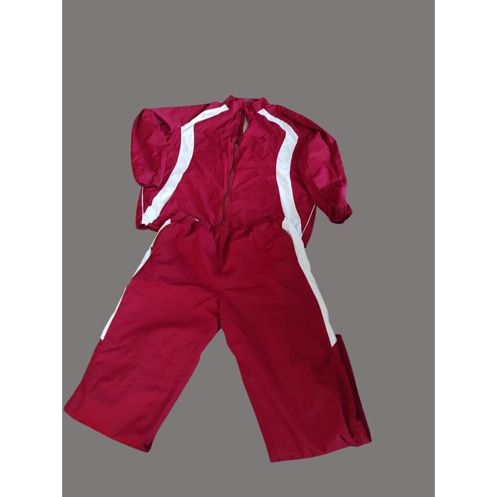 Asics Red & White Performance Tracksuit Athletic Zip-Up Mens 4 XL
